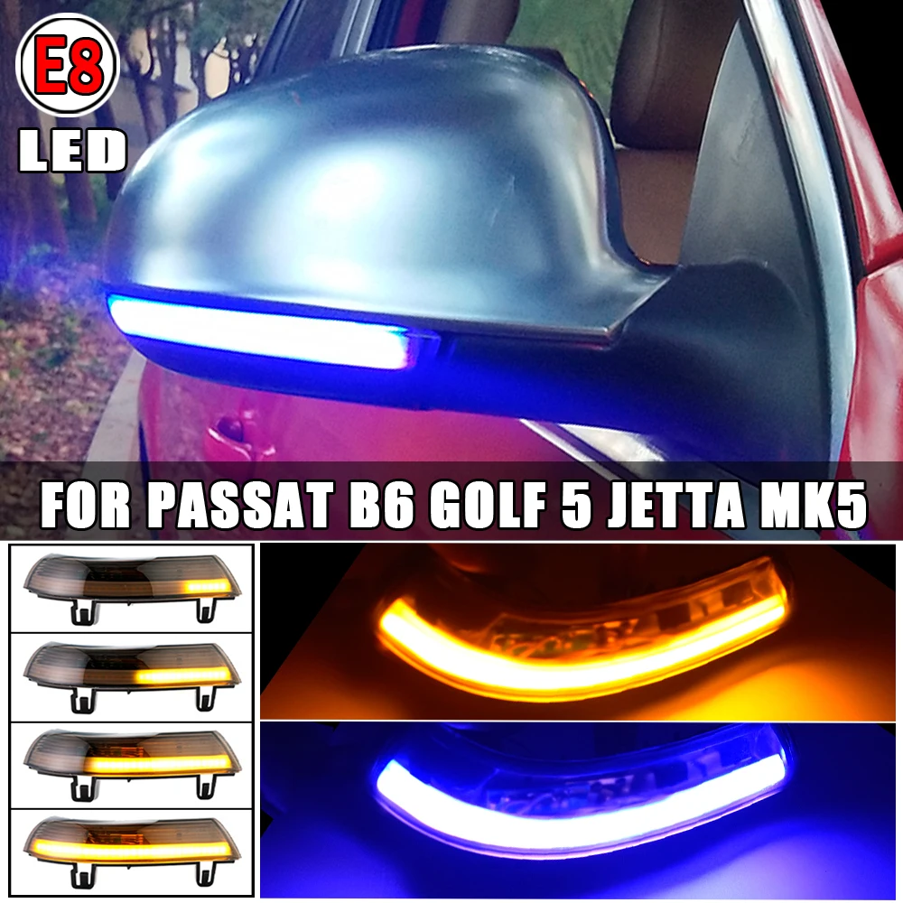 Scroll LED Dynamic Turn Signal Light Side Mirror Flashing Light Repeater Blinker For VW GOLF 5 Plus Jetta MK5 Passat B6 EOS