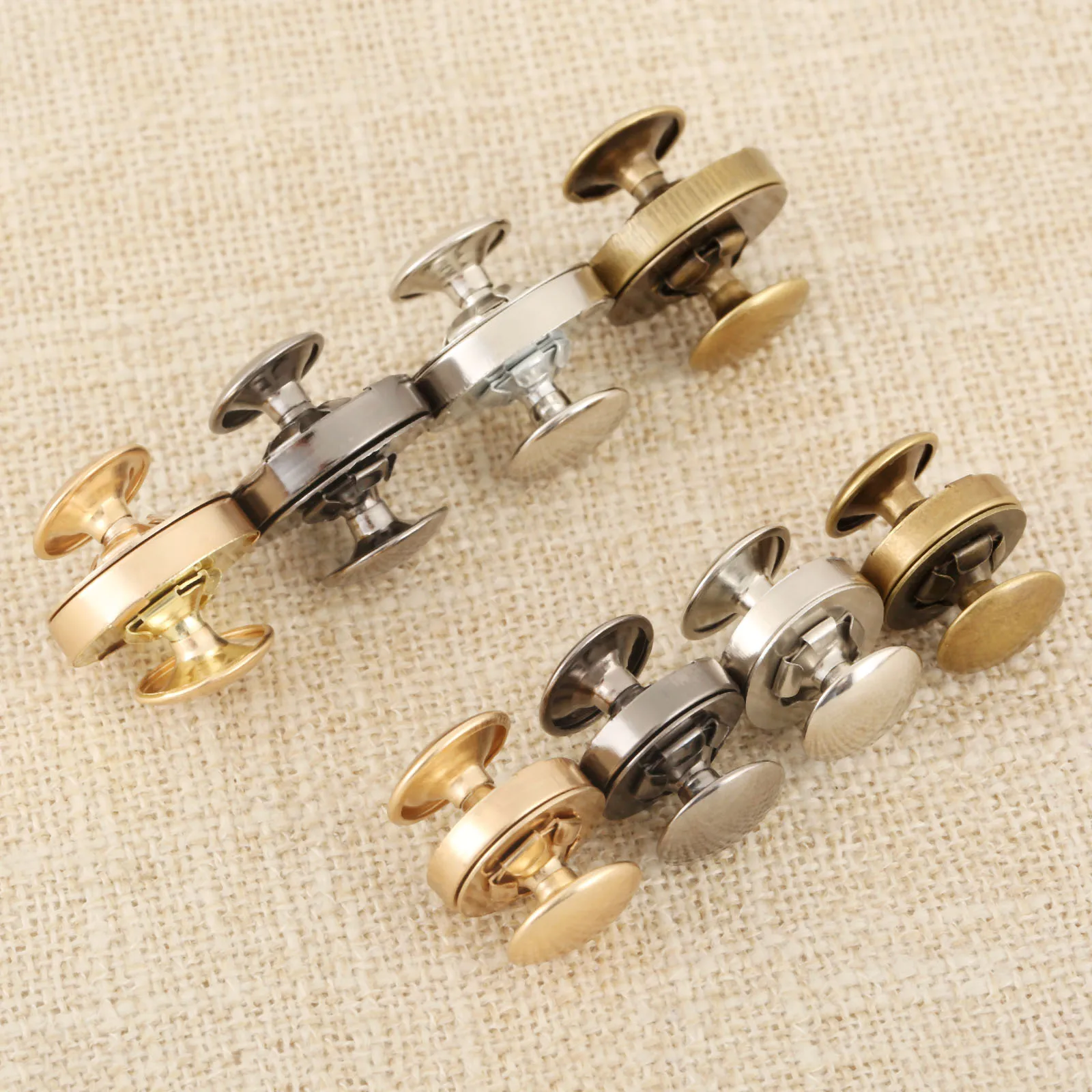 10Pcs Metal Magnetic Snaps Double Rivet Stud Clasps Buttons Fastener Bag Press Buckle Buttons Purses Handbag Clothes DIY 14/18mm