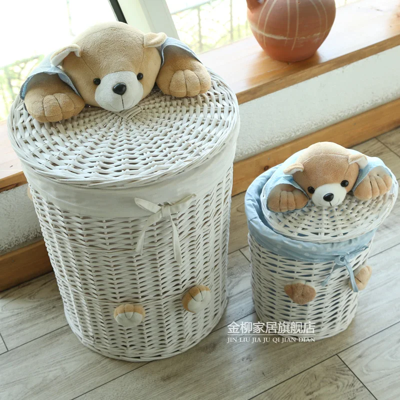 zq Rattan Woven Laundry Basket Toy Storage Box Household Dirty Laundry Basket Storage Basket Woven