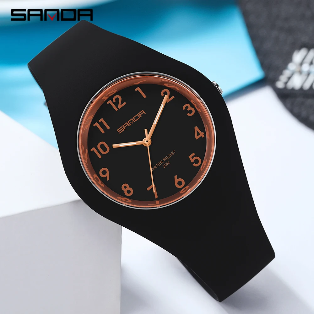 SANDA Brand Children\'s Watches Fashion Kids Silicone Waterproof Quartz Wristwatch Boys Sport Watches For Girls Gift Clock 2023