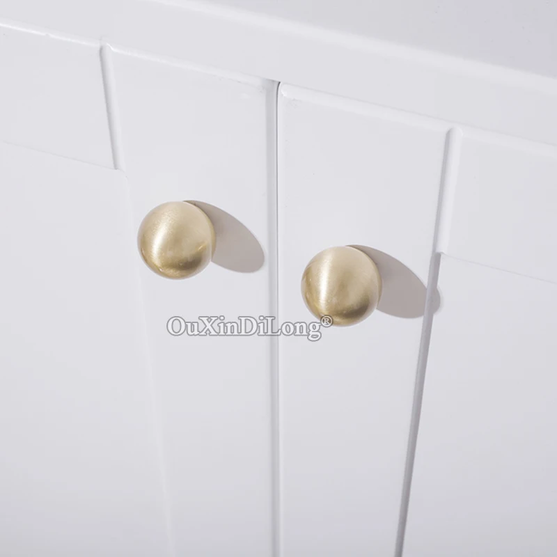 Brand New 2PCS Solid Brass Ball Furniture Handles Drawer Pulls Cupboard Wardrobe Kitchen TV Wine Cabinet Pulls Handles & Knobs