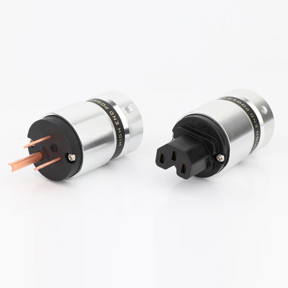 Paar Hi-End Rhodium/Gold/Rot ver kupfert uns Netz stecker Stecker iec Buchse DIY Netz kabelst ecker – Detail 11