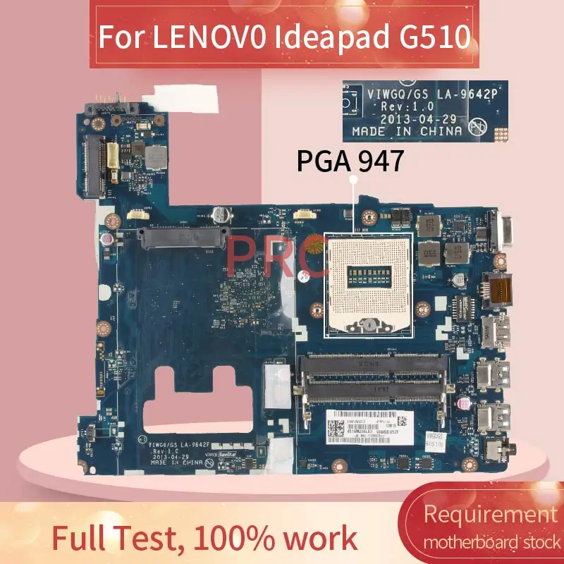 

90003684 For LENOV0 Ideapad G510 Notebook Mainboard LA-9642P SR17E DDR3 Laptop motherboard