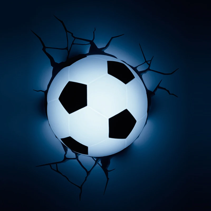 Acecorner Football 3D LED Lamp Bedroom Living Room Sport Creative Wall Lamp Decoration Night Light Toy Boys Birthday Kids Gift