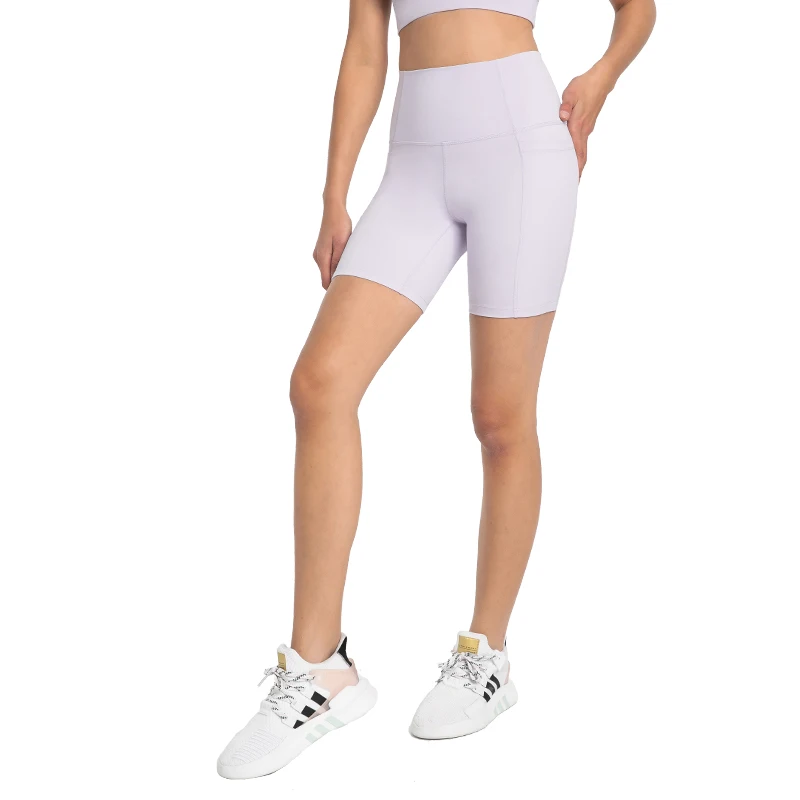 Fitness Short Soft Women Tight Comprehensive Training Jogging Yoga Sports Short High Waist Legging Side Pockets Cycling Athletic
