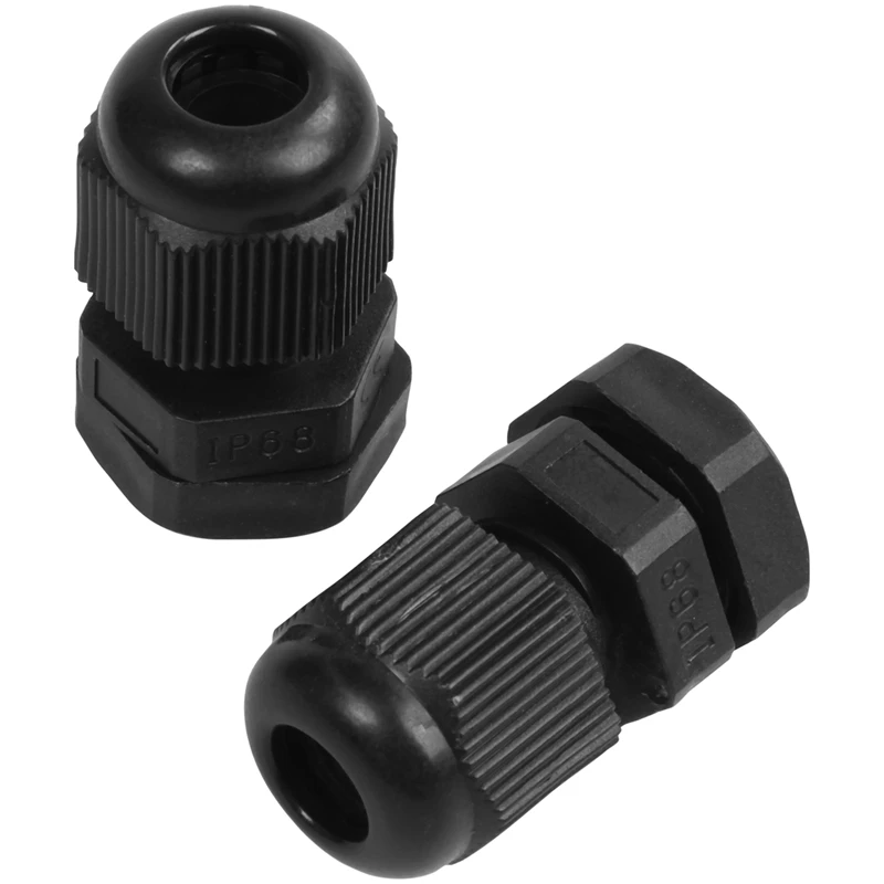 50pcs PG7 Black Nylon Waterproof Strain Relief,Cord Grip,Cable Gland 3.5-6 mm