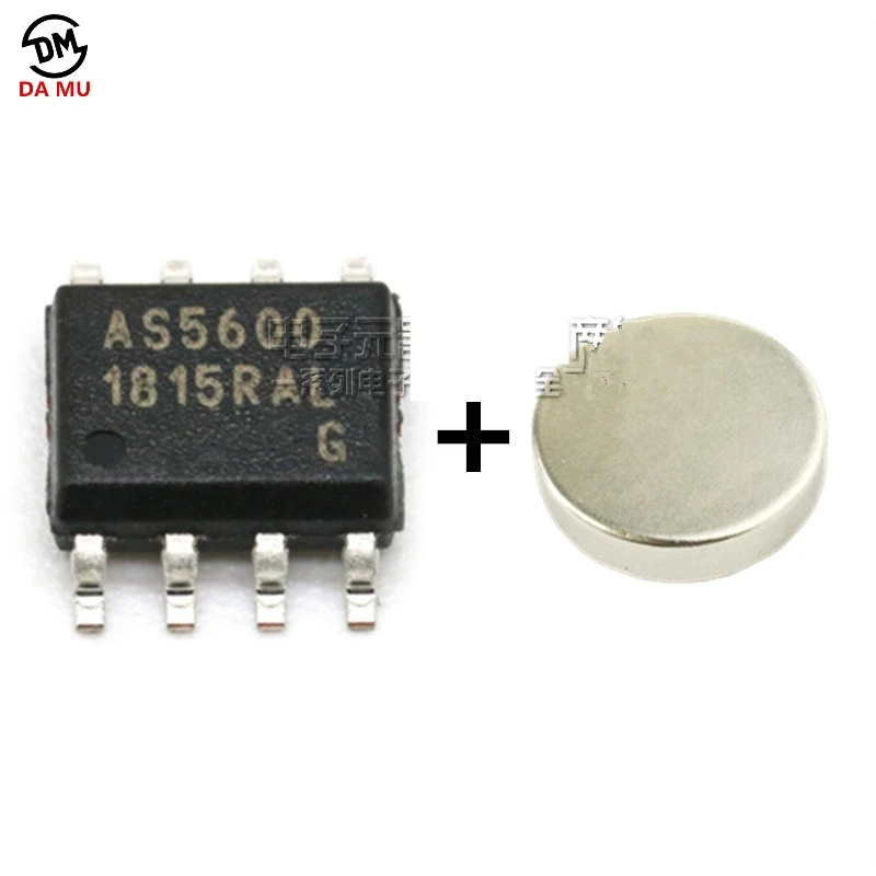 5pcs/lot AS5600 AS5600-ASOM SOP-8 magnetic encoder With magnet