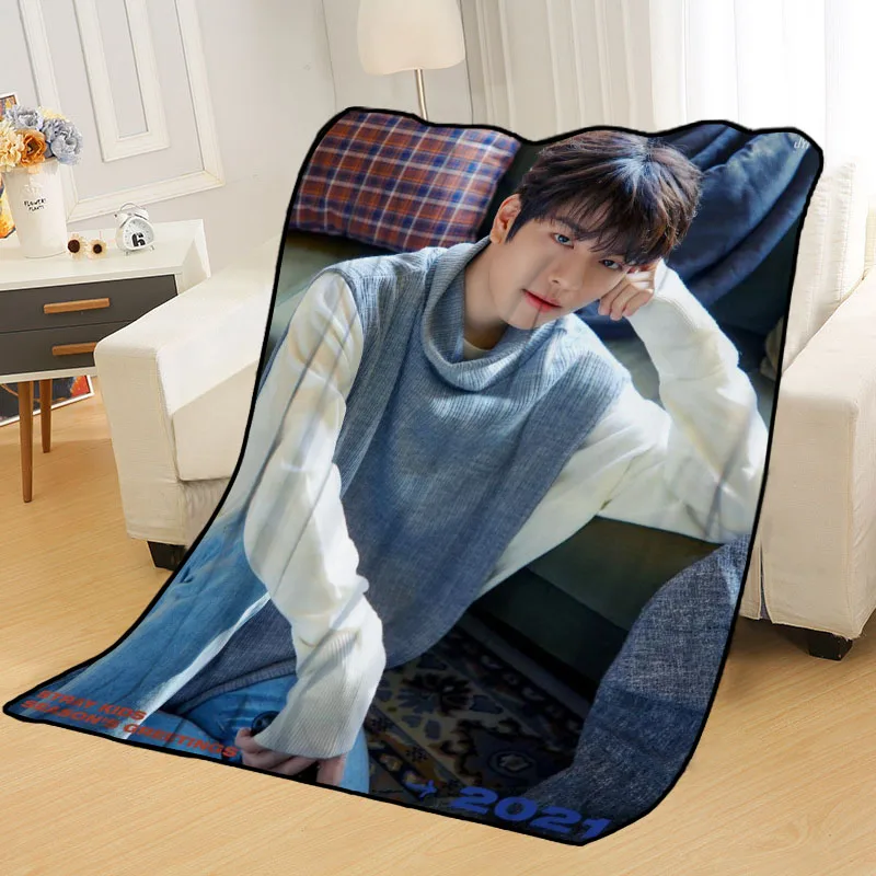 Nova chegada seungmin cobertores impressão cobertor macio jogar em casa/sofá/cama portátil adulto capa de viagem cobertor