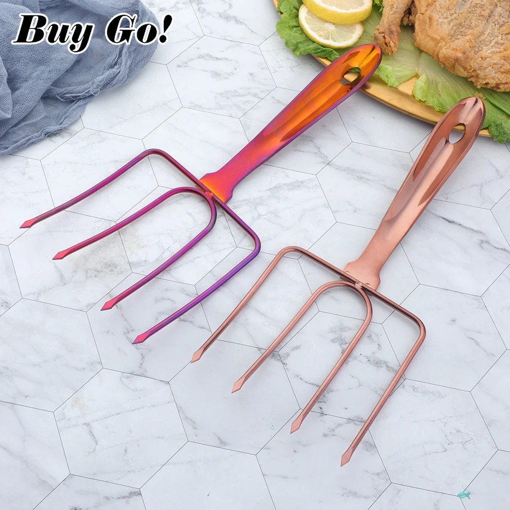 

1/2PCS Stainless Steel Turkey and Poultry Lifters Forks Roast Ham Chicken Meat Claws Serving Forks Outdoor BBQ Grilling Tool