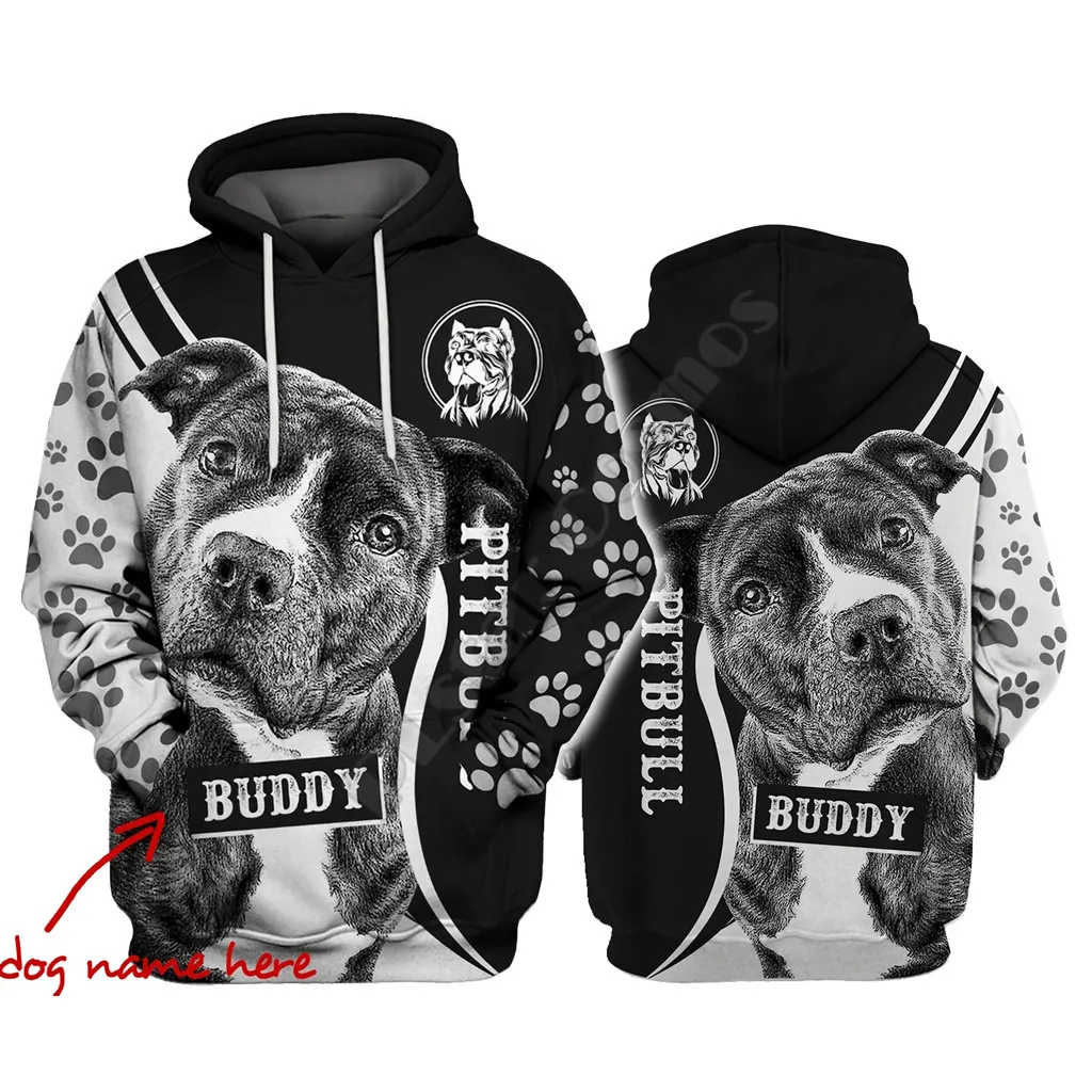 

Customized Pitbull Name 3D Hoodies Printed Pullover Men For Women Funny Sweatshirts Sweater Drop Shipping