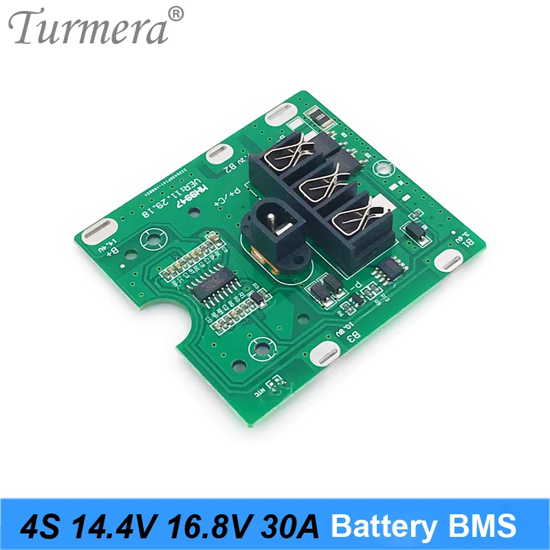 Turmera 4S 14.4V 16.8V 30A 18650 Lithium Battery BMS for Screwdriver Shura Charger Protection Board fit for d ewalt 14.4V 16.8V