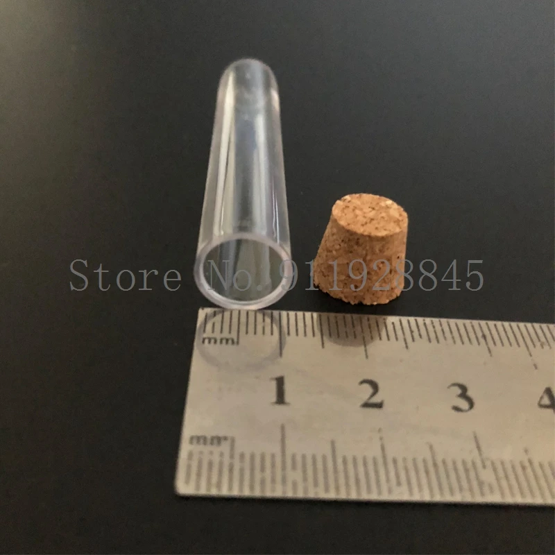 50pcs 12x60mm Lab Clear Plastic Test Tubes With Corks Stoppers Caps Wedding Favor Gift Tube Laboratory School Experiment