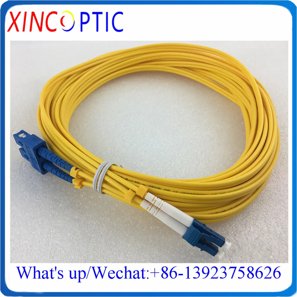 

SC-LC Duplex Fiber Patch Cord,SC/UPC-LC/UPC SM,G652D,DX,Dia:3.0mm,1/2/3/5M,Yellow LSZH Jacket,Fiber Optical Patch Cord Connector