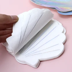 16pcs Party Supplies Wedding Decor Gilding Tableware White Shell Napkin Disposable Soft Eco-friendly Portable Birthday Napkin