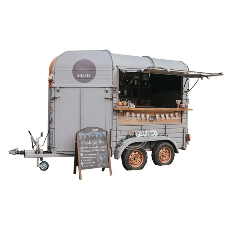 Horse Box Type Customized Food Truck Cart Mobile Pizza Coffee Vending Trailer for Sale