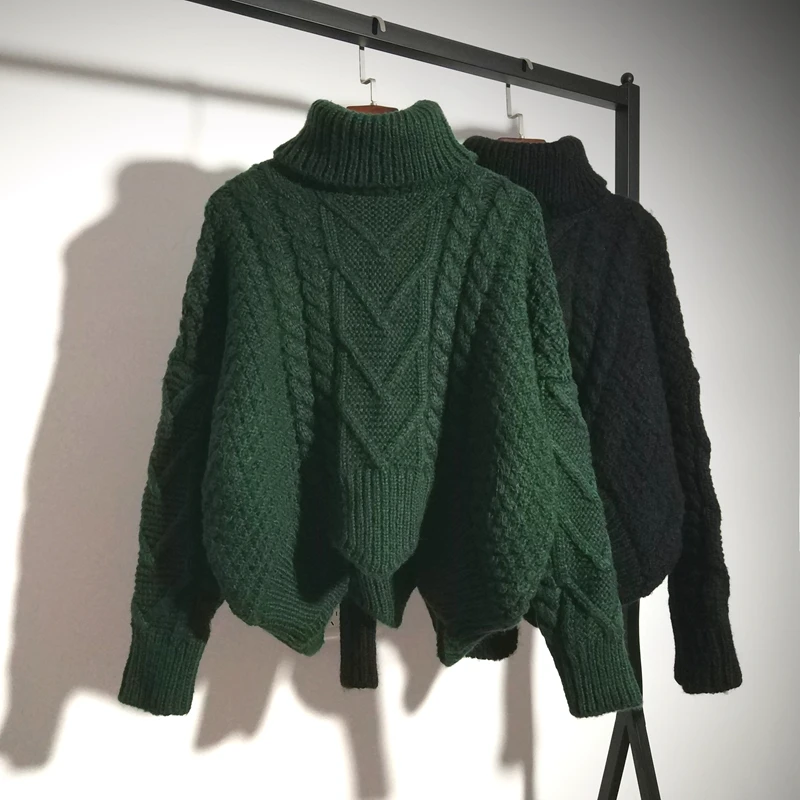 

Women Sweaters Warm Turtleneck Pullover Twist Pull Jumpers Autumn 2023 Knitted Sweaters Thick Warm Christmas