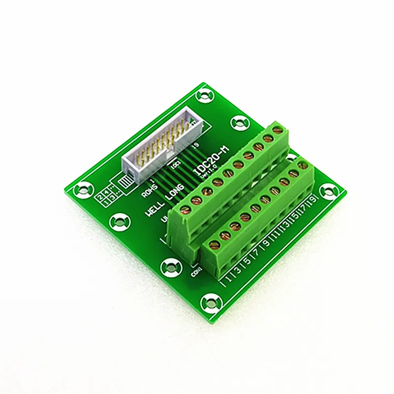 2Pcs/Lot DC3 20P 2x10Pins Header Breakout Board, Terminal Block, Connector.