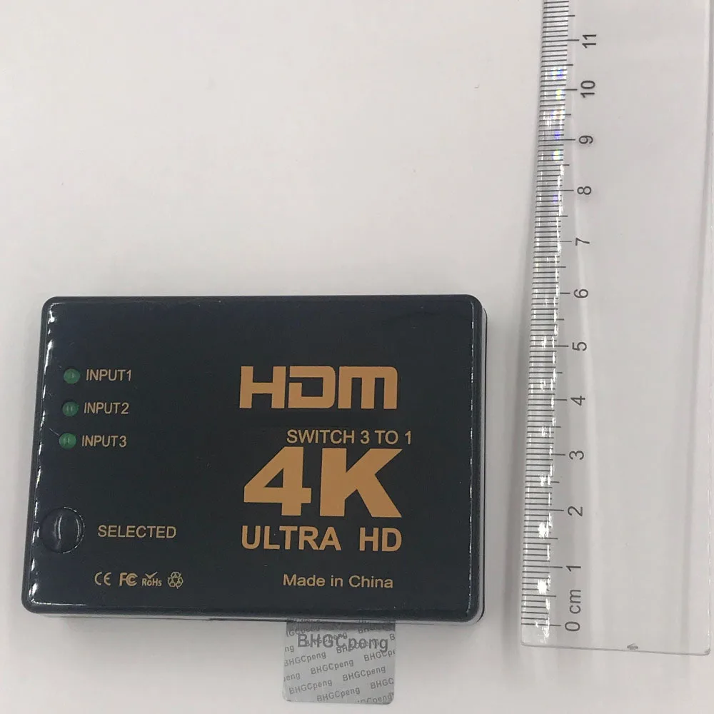 Interruptor Ultra HD 4K HDTV, adaptador divisor de 3 entradas y 1 salida, amplificador de modelo cuadrado, conmutador Triple hembra de alta velocidad