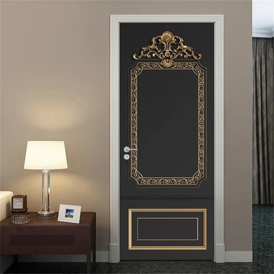 3D Vision PVC Door Sticker Wallpaper For Living Room Bedroom Decor Adhesive Removable Wall Poster Home Design Mural Deurstickers