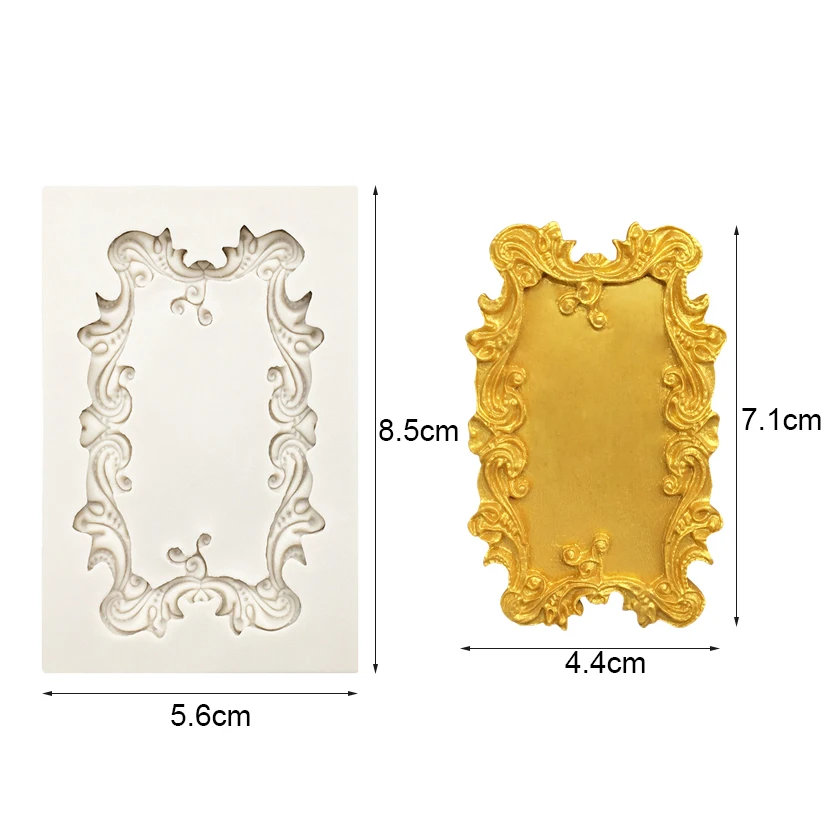 Photo Frame Mirror Silicone Sugarcraft Mold Resin Tools Cupcake Baking Mould Fondant Cake Decorating Tools