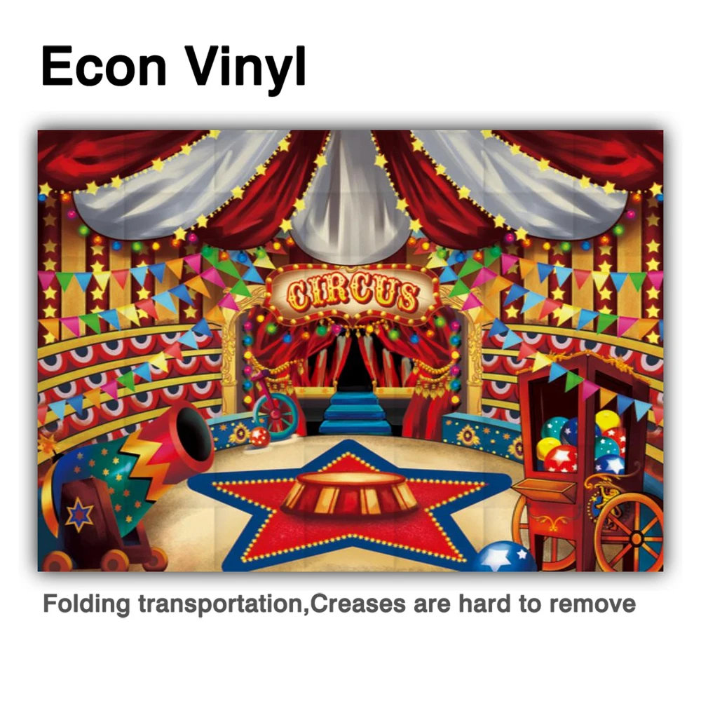 Funnytree Circus Birthday Party Background Tent Stars Carnival Baby Shower Lights Salute Colourful Banner Celebration Backdrop