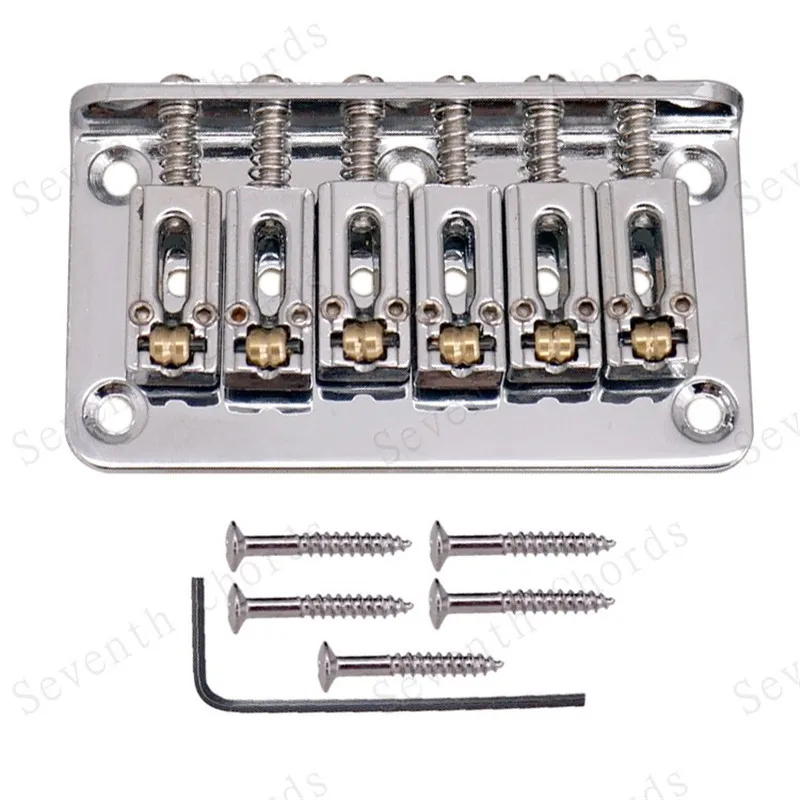 A Set 78MM 6 String Roller Saddle Electric Guitar Bridge Top Load Or Strings Through Body Gold Chrome Black Guitar Accessories