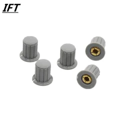 5 Pcs 4mm Shaft Insert Dia Brass Tone Core Potentiometer Control Knobs