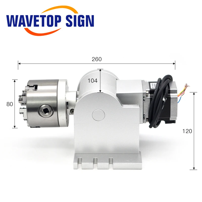 Wavetopsign Draagbare Roterende Werktafel Chuck 80Mm Kleine Smart Rotary Werktafel Voor Laser-markering Machine