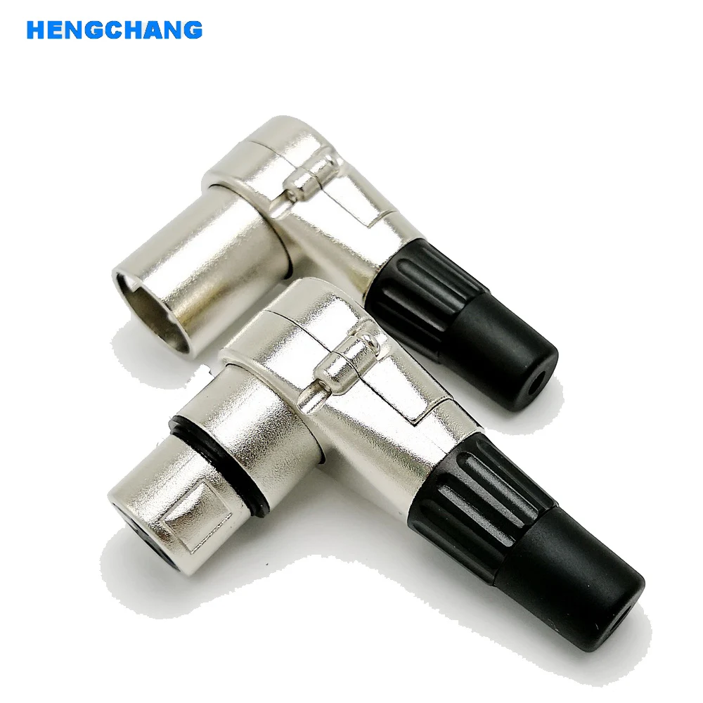 3 pole Right angle XLR Connector Male Female XLR 3 Pin Micphone Plug Audio Cable Connector Multi-directional Monnector