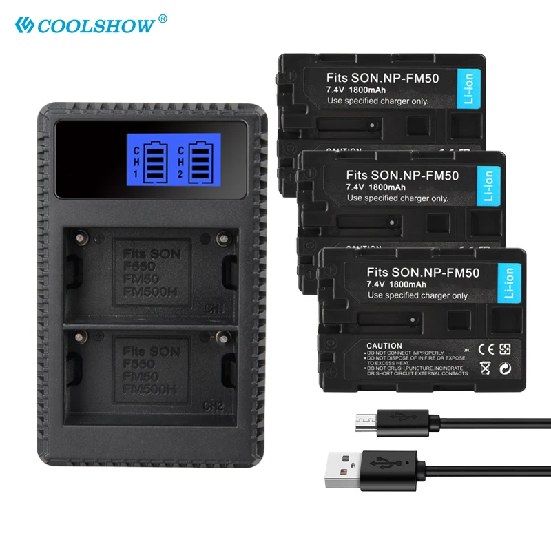 FM50 1800mAh Baterias Recargables Litio Per Sony NP-FM51 NP-FM30 NP-FM55H DCR-PC101 A100 DCR-PC103 Serie DSLR-A100 NP-FM50