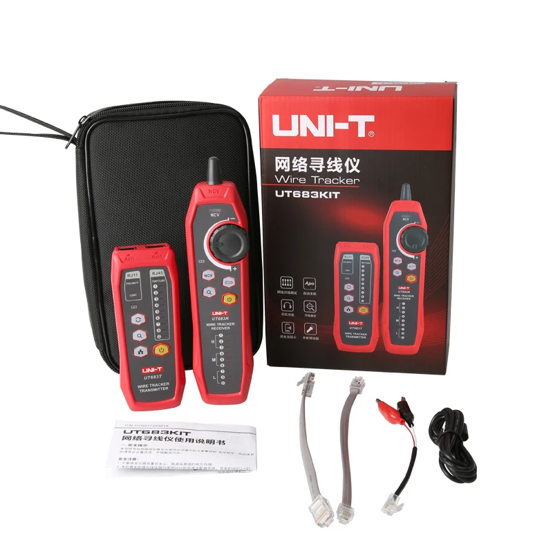 UNI-T cercatore di linea di rete intelligente UT683KIT; Cercatore di linea di rete telefonica/accoppiamento/controllo di linea di pattuglia anti-interferenza