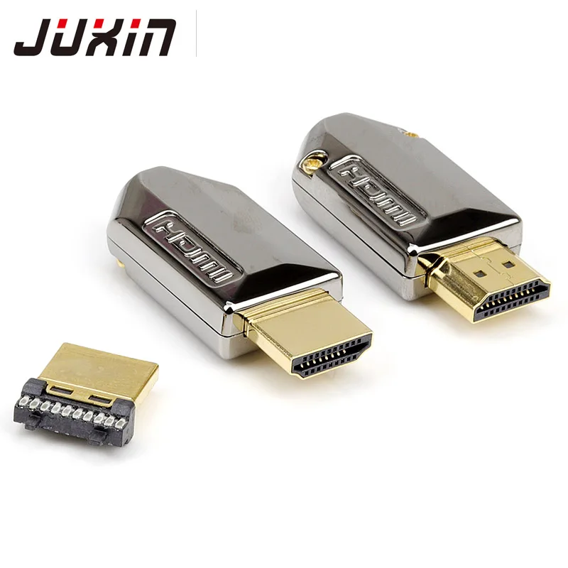 2PCS HDMI-compatible metal hoods HDMI connector male interface DIY  DIY HD Cable Connector Computer TV Plug