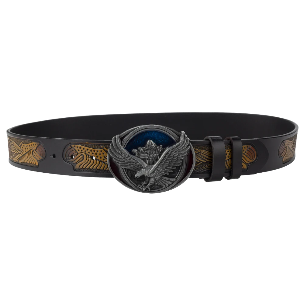 Spread Your Wings And Fly Eagle Buckle Genuine Leather Belt For Man