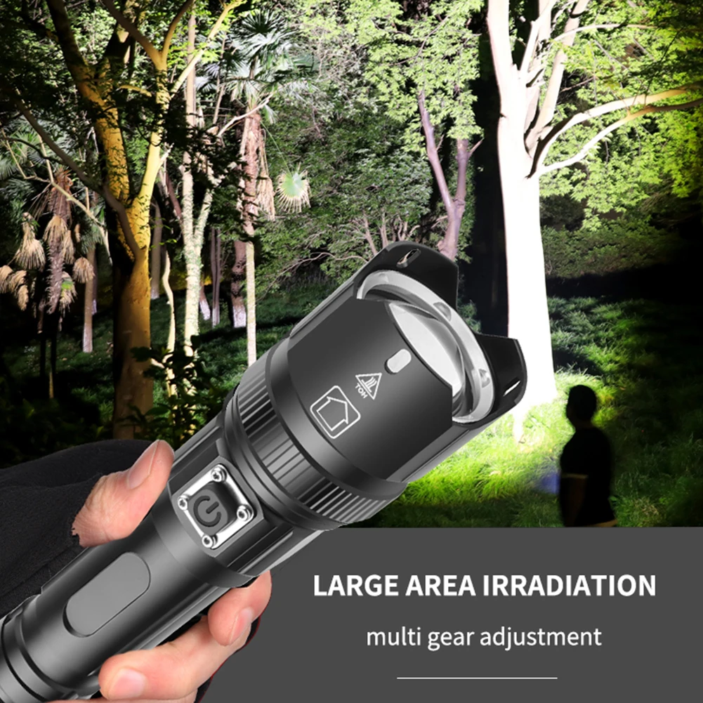 

5000mAh XHP120 9-core LED Flashlight Zoom USB Rechargeable Most Powerful XHP50 XHP99 Torch 18650 26650 Handheld Light