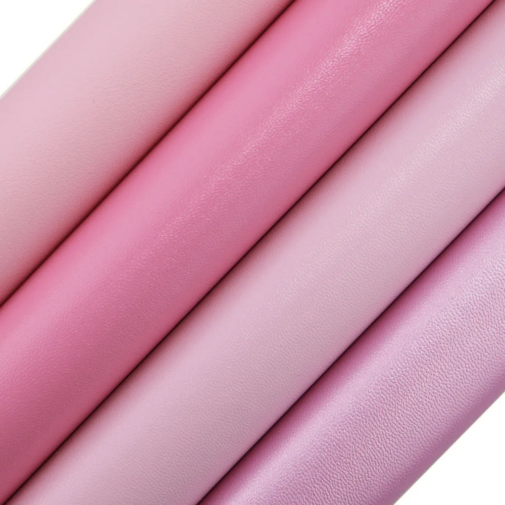 30x132cm Roll Pink Smooth Faux Synthetic Artificia Litchi Lychee Leather Vinyl Upholstery Fabric For Bows Handbags HM009