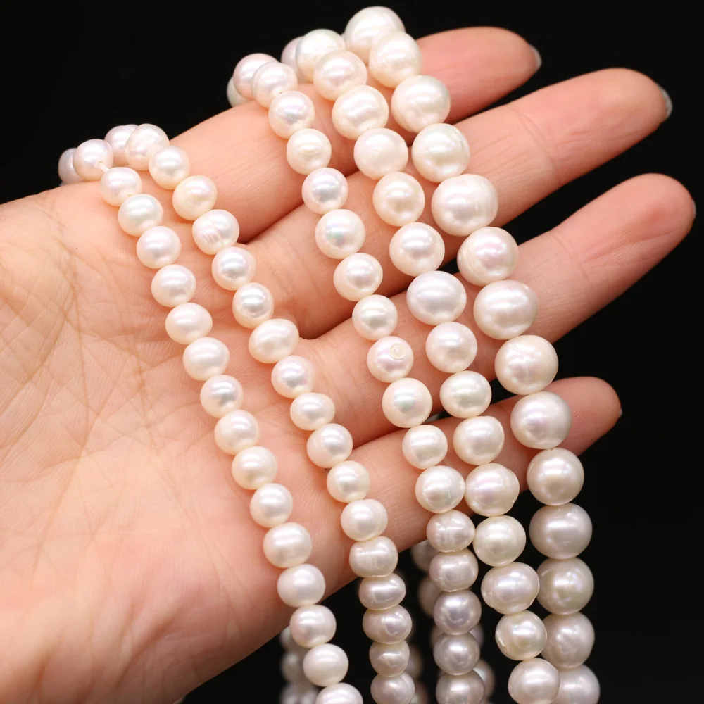 100% Natural Freshwater Pearl High Quality AA Round Beaded for Jewelry Making Irregular Beads DIY Bracelet Necklace Accessories