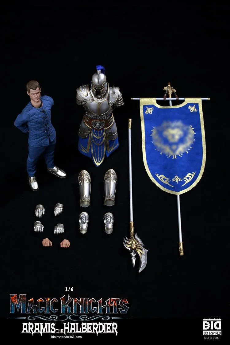 BIO INSPIRED (BID) 1/6 Magic Knight Series Die-cast Alloy Halberd Banner Bearer Aramis (BFB003) Full Set Action Figure Doll Toy