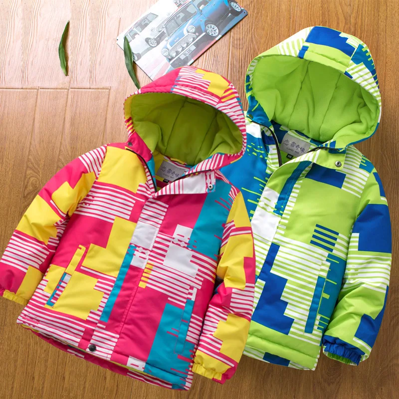 

Winter Snow Suit for Boys Girls Skiing Jacket Windproof Waterproof Hooded Children's Ski Suit Warm Fleece Snowboarding Jacket