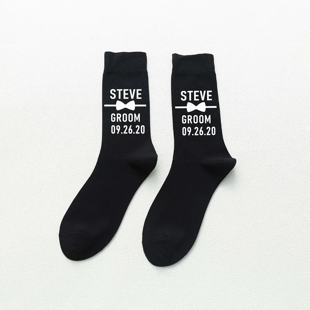 New Personalized Groom Socks Father of the Bride Best Man Groomsman Wedding Party Socks Custom Name Men\'s Birthday Gifts Favor