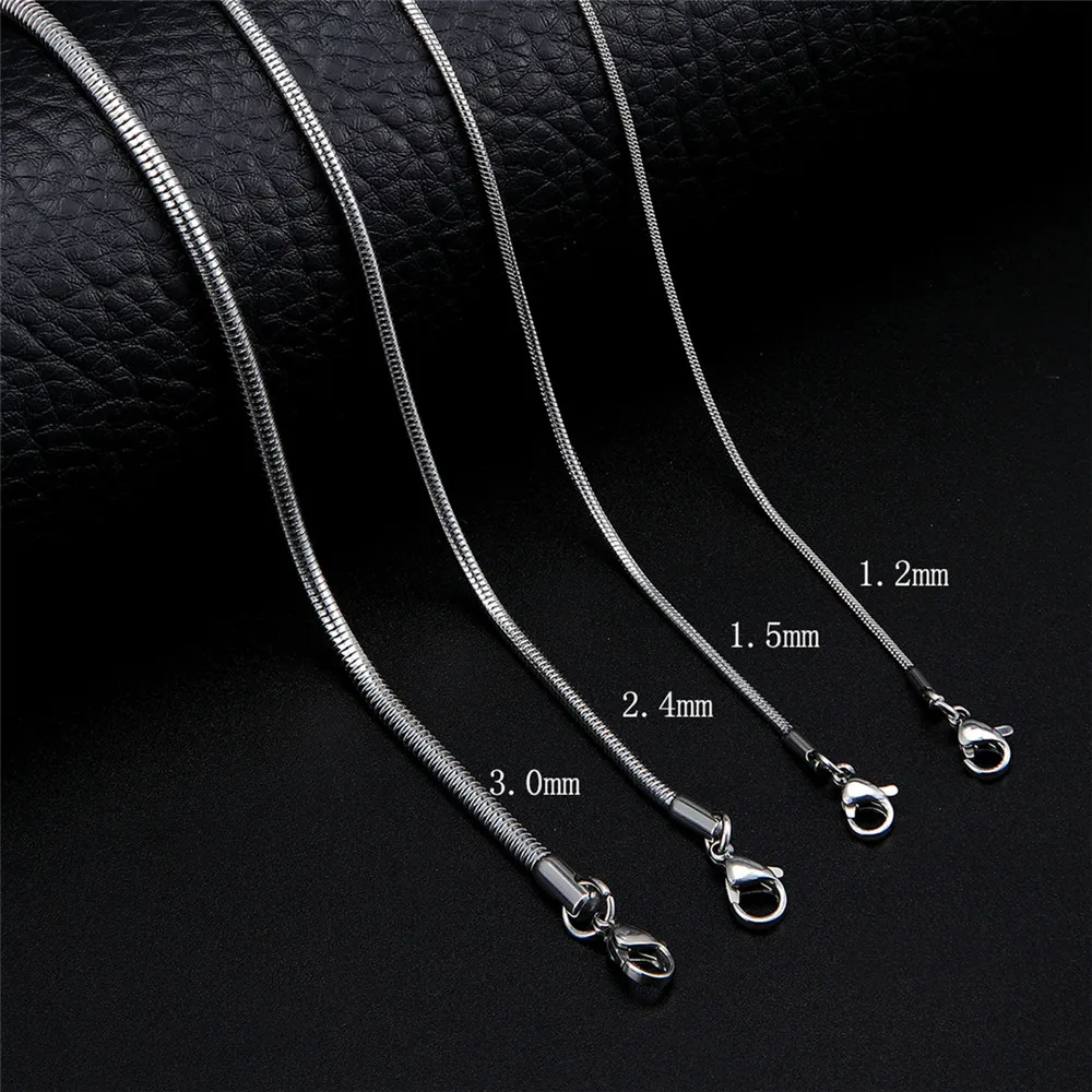 Nie verblassen Einfache Edelstahl Schlangenkette Halskette Männer Gliederkette Länge Modeaccessoires Frauen Schmuck Colier Geschenke