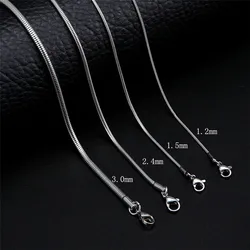 Never Fade Simple Stainless Steel Snake Chain Necklace Men Link Chain Length Fashion accessories Women Jewelry Colier Gifts