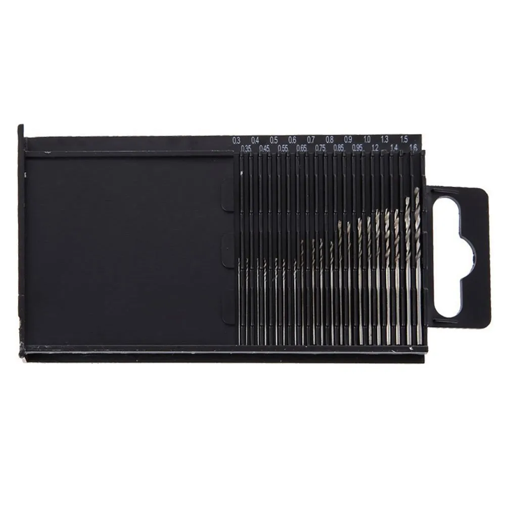 20Pcs 0.3mm-1.6mm Mini punta elicoidale HSS Set Micro punta elicoidale in acciaio ad alta velocità s per gioielli artigianali