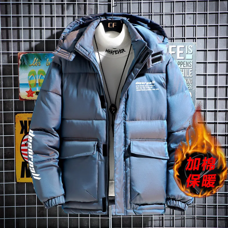 Cotton Padded Jacket Men\'s Autumn and Winter Jackets 2021 New Casual Clothing Plus Size Hooded Thick Warm Parkas Coat Man Jacket
