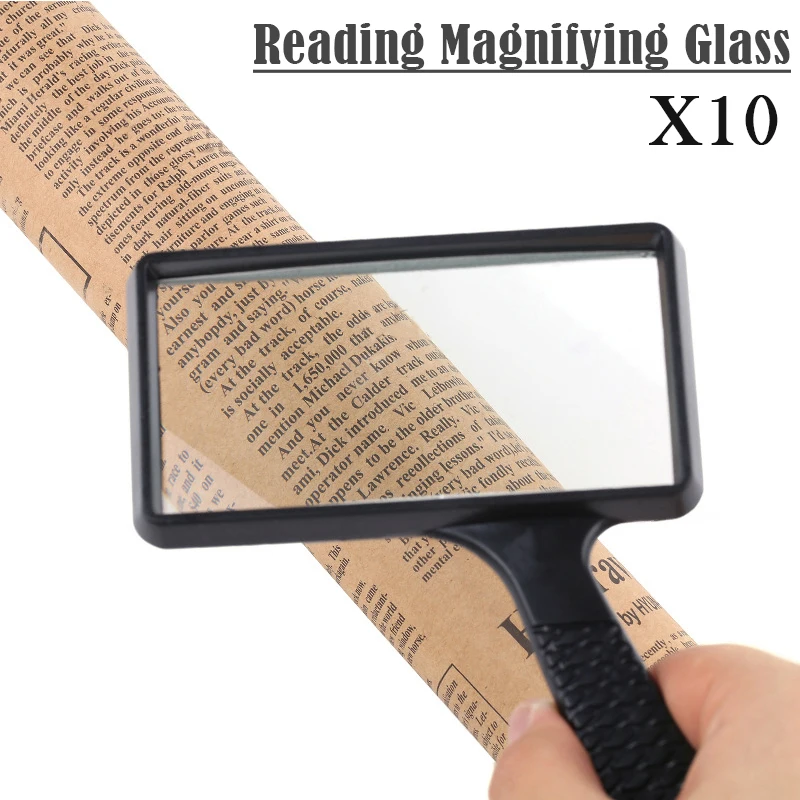 Portable Handheld 10X High Definition Rectangle Reading Magnifier Glass Lens Loupe For Old People Reading Magnifier Loupe Lupa