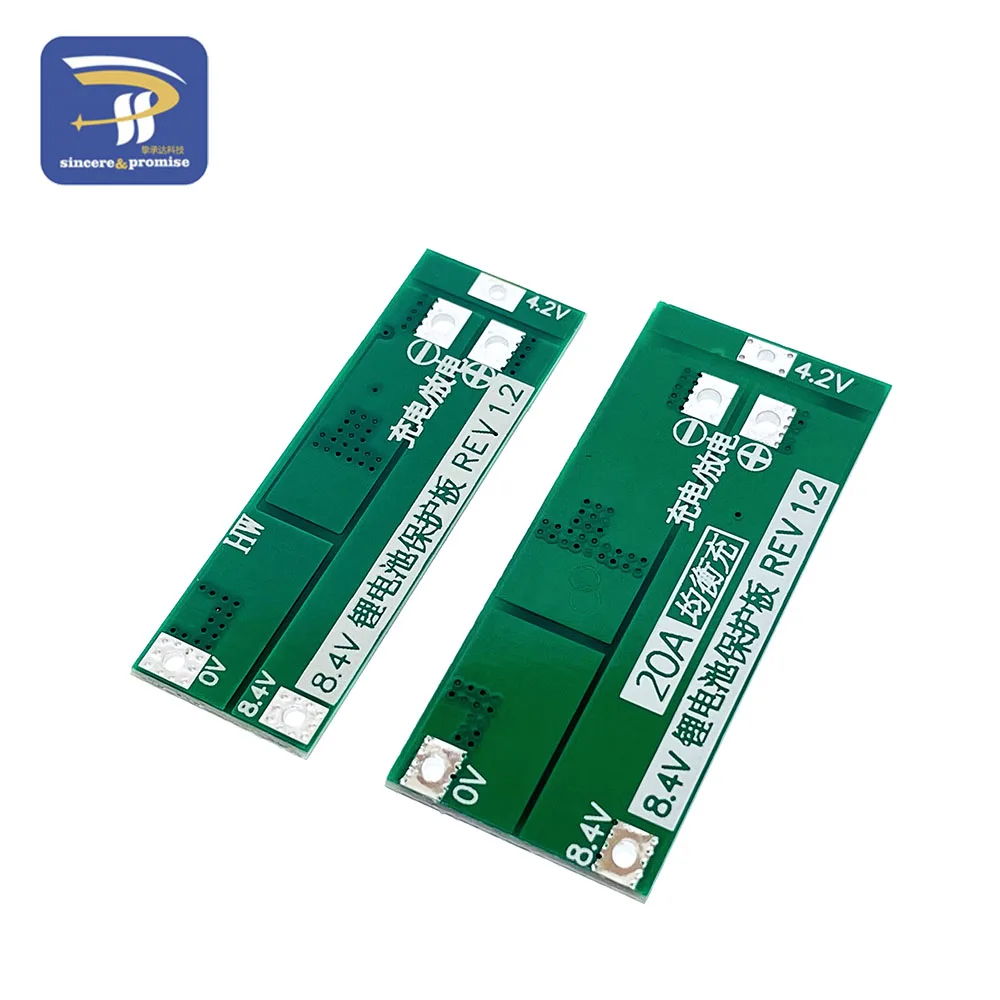 2S 20A 7.4V 8.4V 18650 Lithium Battery Protection Board/BMS Board Standard Balance Version