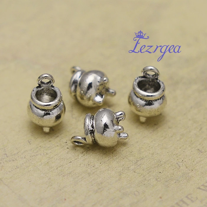 20 sztuk/partia-12x9mm 3D czarownica kocioł Charms Halloween wisiorki dla majsterkowiczów akcesoria do wyrobu biżuterii