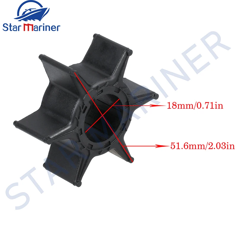 6H3-44352-00 697-44352-00 18-3069 Water Pump Impeller For YAMAHA 40HP 50hp 60HP 70HP Outboard Motor