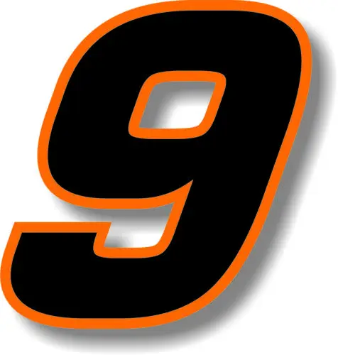 Fuzhen Boutique Decals Exterior Accessories Car Custom Race Number Square Font Black with Orange Border Sticker Graphic