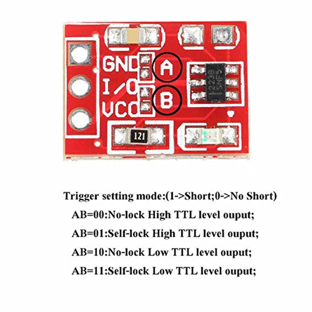 10Pcs TTP223 Touch Knop Module Zelfsluitend/No-Locking Capacitieve Schakelaar Single Channel Wijzigt Sensor