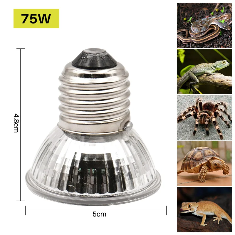 Reptile Lamp Mini Ceramic Lamp Pet Heat Lamp Bulb Turtle Basking Uv Light Bulbs Amphibians Lizards Temperature Controller